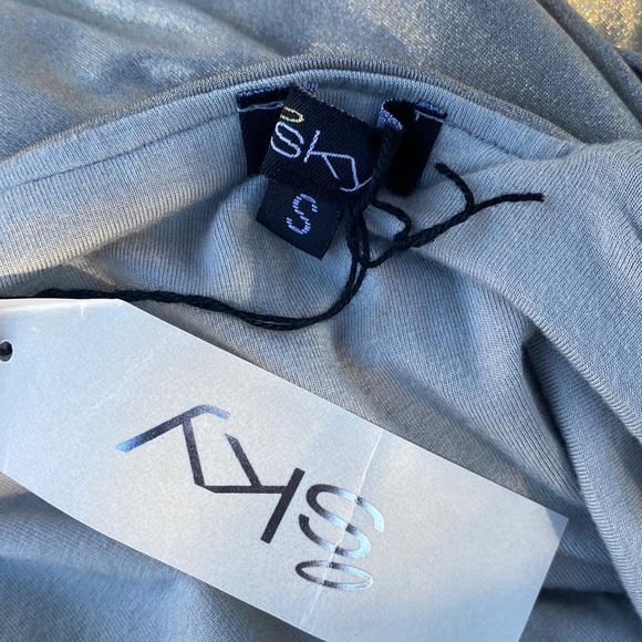 Sky gold snake embellished one shoulder body con cocktail club dress - Picture 9 of 9